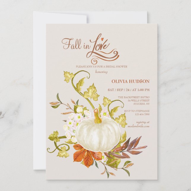 Fall Caress Bridal Shower Invitation (Front)