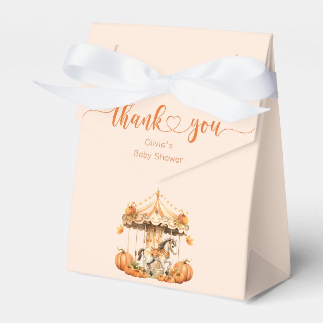 Fall Carousel pumpkin is on the way Favor Box (Front Side)