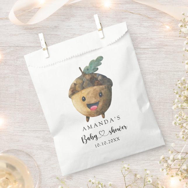Fall cartoon acorn Baby Shower Favour Bag (Clipped)