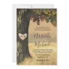 Fall Carved Oak Tree Country Rustic Forest Wedding