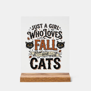 Fall Cat Lover Vintage Halloween Shirt Design_1 Acrylic Sign