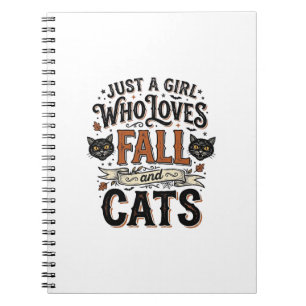 Fall Cat Lover Vintage Halloween Shirt Design_1 Notebook
