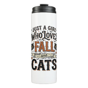 Fall Cat Lover Vintage Halloween Shirt Design_1 Thermal Tumbler