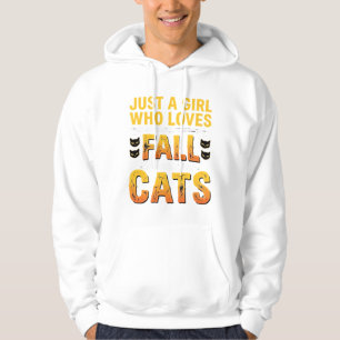 Fall Cats Girl Halloween Design_1 Hoodie