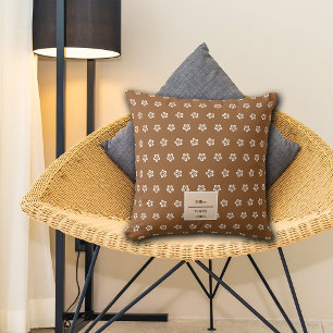 Fall Chestnut Flowers Custom Name Throw Pillow