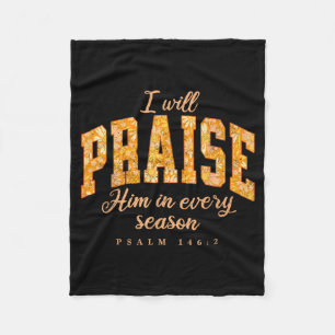 Fall Christian Praise Him Jesus Thanksgiving Bible Fleece Blanket