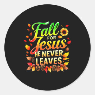 Fall Christian Thanksgiving Jesus My Favourite Sea Classic Round Sticker