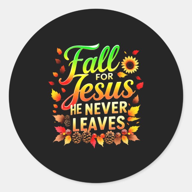 Fall Christian Thanksgiving Jesus My Favourite Sea Classic Round Sticker (Front)