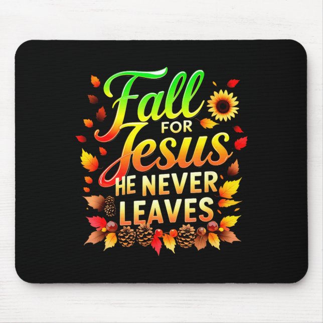 Fall Christian Thanksgiving Jesus My Favourite Sea Mouse Pad (Front)