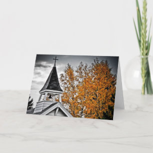 Fall Church Steeple Card