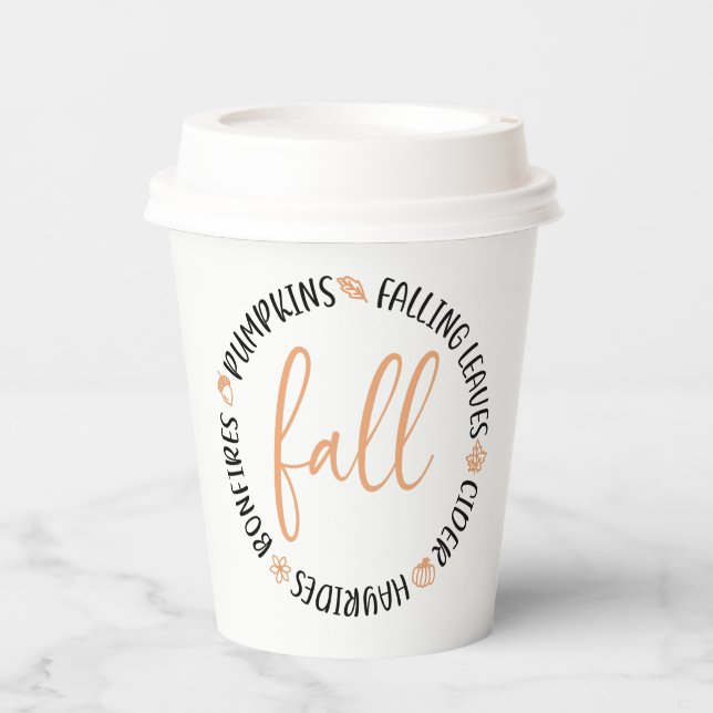 Fall Circle Paper Cups (Front)