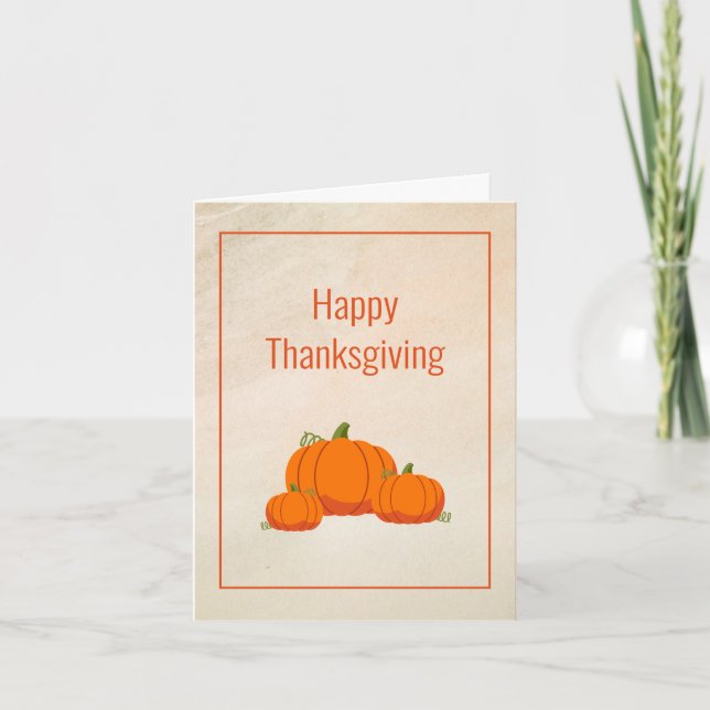Fall Client or Employee Happy Thanksgiving Card (Front)
