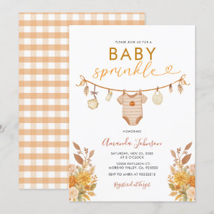 Fall Clothesline Baby Sprinkle Gender Neutral Invitation