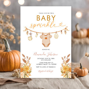 Fall Clothesline Baby Sprinkle Gender Neutral Invitation