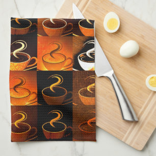Fall coffee cups kitchen towel