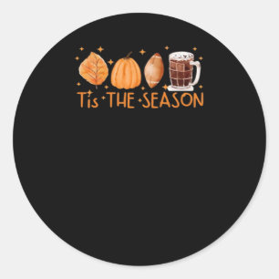 Fall Coffee Cute Lover Halloween Pumpkin Latte Dri Classic Round Sticker
