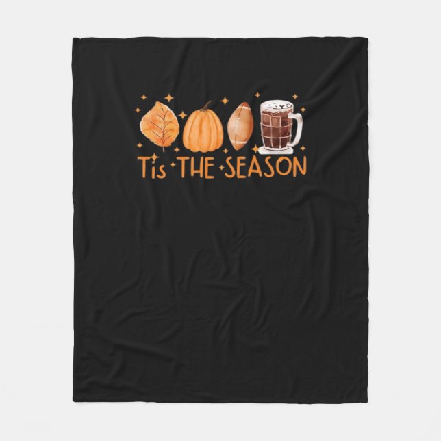 Fall Coffee Cute Lover Halloween Pumpkin Latte Dri Fleece Blanket (Front)