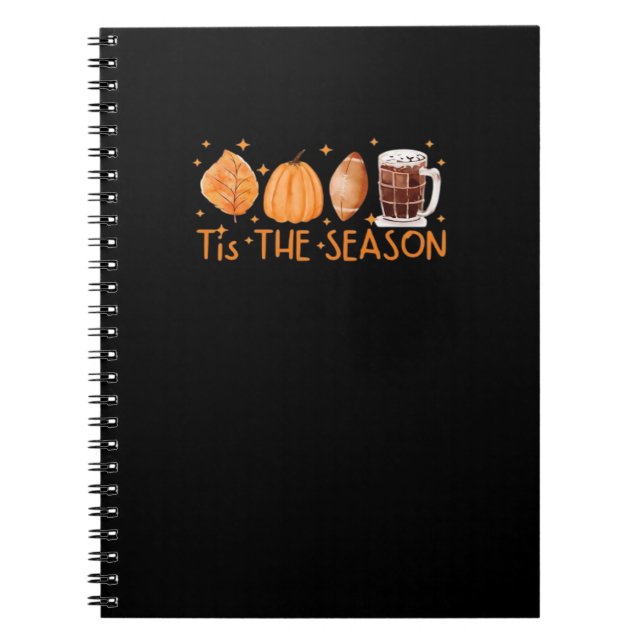 Fall Coffee Cute Lover Halloween Pumpkin Latte Dri Notebook (Front)