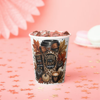 Fall Coffee Lover Autumn Pumpkin Cozy Coffee Paper Cups