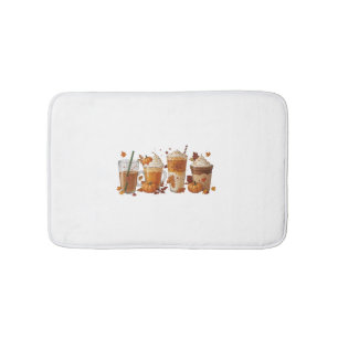 Fall Coffee Pumpkin Bath Mat