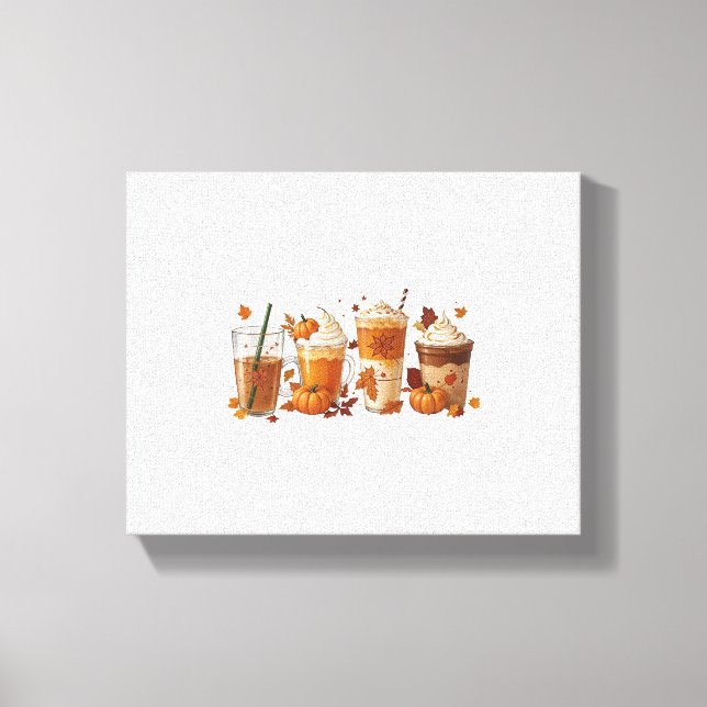 Fall Coffee Pumpkin Canvas Print (Front)