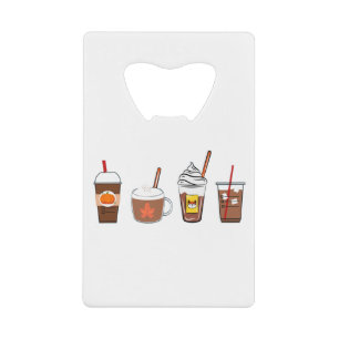 fall coffee pumpkin spice autumn credit card bottle opener