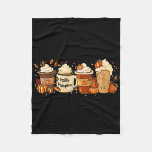 Fall Coffee Pumpkin Spice Latte Drinks Autumn Than Fleece Blanket