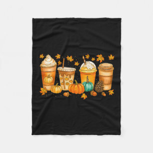 Fall Coffee Pumpkin Spice Latte Drinks Autumn Than Fleece Blanket