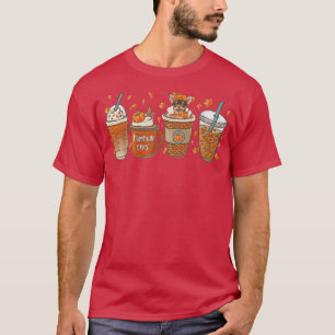 Fall Coffee Pumpkin Spice Latte Iced Autumn Chihua T-Shirt