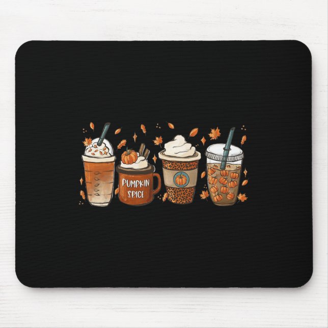 Fall Coffee Pumpkin Spice Latte Iced Warm Cozy Aut Mouse Pad (Front)