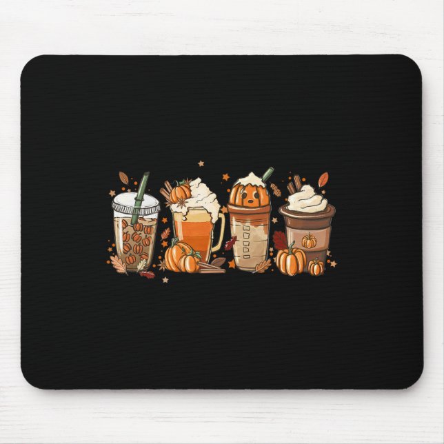 Fall Coffee Pumpkin Spice Latte Iced Warm Cozy Aut Mouse Pad (Front)