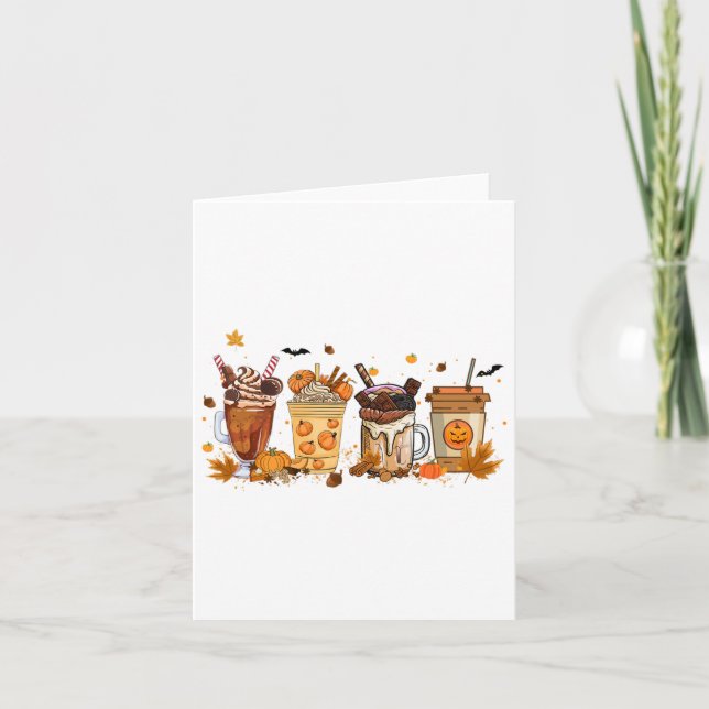 Fall Coffee Pumpkin Spice Latte Thanksgiving Coffe Card (Front)