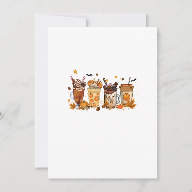 Fall Coffee Pumpkin Spice Latte Thanksgiving Coffe Invitation (Front)