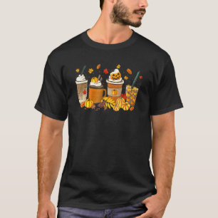 Fall Coffee Pumpkin Spiced Latte Halloween Pumpkin T-Shirt
