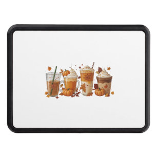 Fall Coffee Pumpkin Trailer Hitch Cover