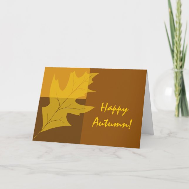 Fall Color Block Happy Autumn Card (Front)