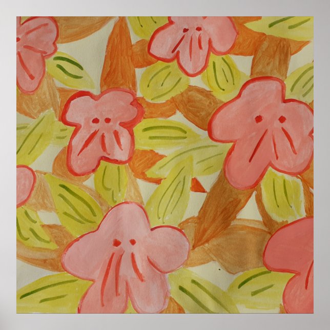 Fall Colored Flowers Poster (Front)