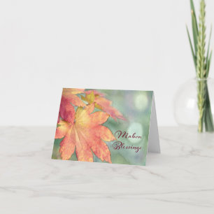 Fall Colored Leaves Autumn Equinox Mabon Blessings Card