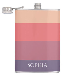 Fall Colored Stripes-Sip in Style This Autumn- Hip Flask