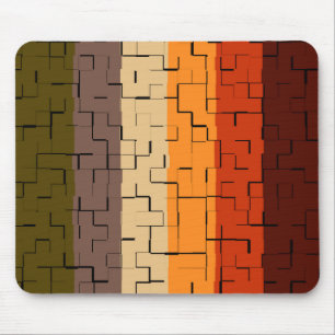 Fall Colour Abstract Stripes Mouse Pad