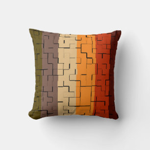 Fall Colour Abstract Stripes Throw Pillow