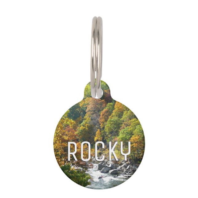Fall Colour at Ohiopyle State Park Pet Tag (Front)