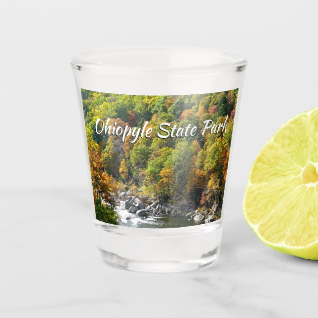 Fall Colour at Ohiopyle State Park Shot Glass (Front)