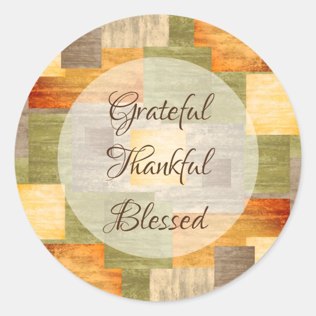 Fall Colour Blocks Classic Round Sticker (Front)