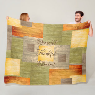 Fall Colour Blocks Fleece Blanket