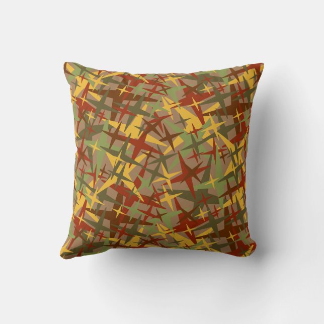 Fall Colour Fun With Stars Throw Pillow (Back)