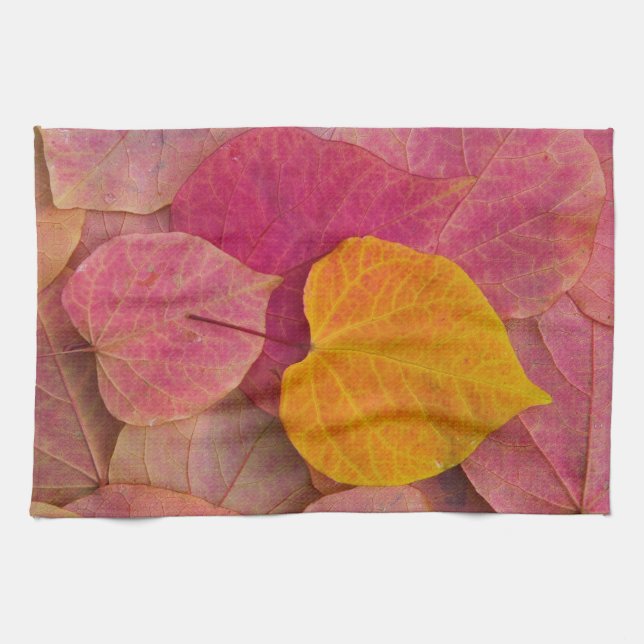 Fall colour on Forest Pansy Redbud fallen Kitchen Towel (Horizontal)