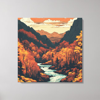 Fall Colour on the Colorado River Graphic Art Canvas Print