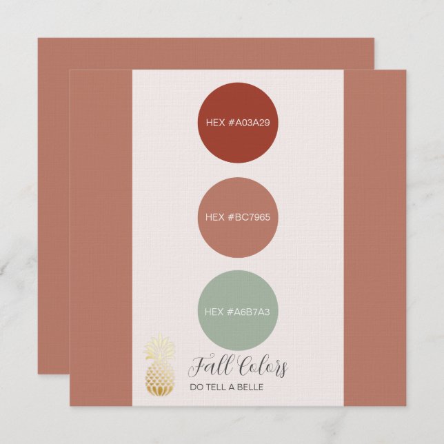 Fall Colour Palette HEX Codes Invitation (Front/Back)