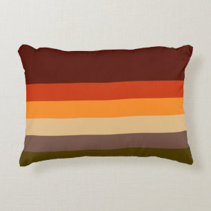 Fall Colour Stripes and Dots Decorative Pillow